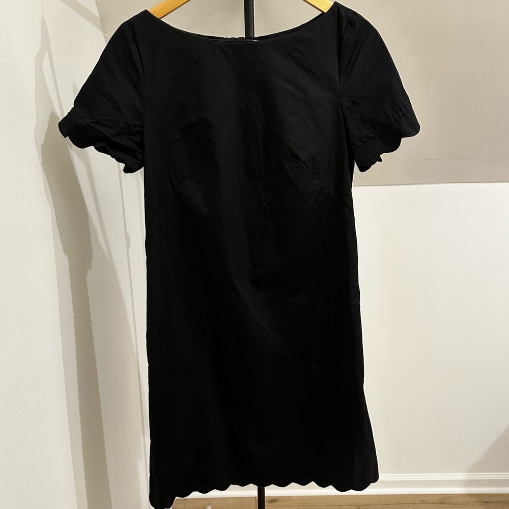 J.Crew Black Dress w/ Scallop Accent